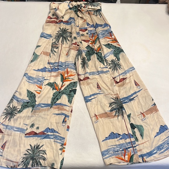 NWT The Games We Play Paradise Silk High Waisted Pants - Picture 3 of 8